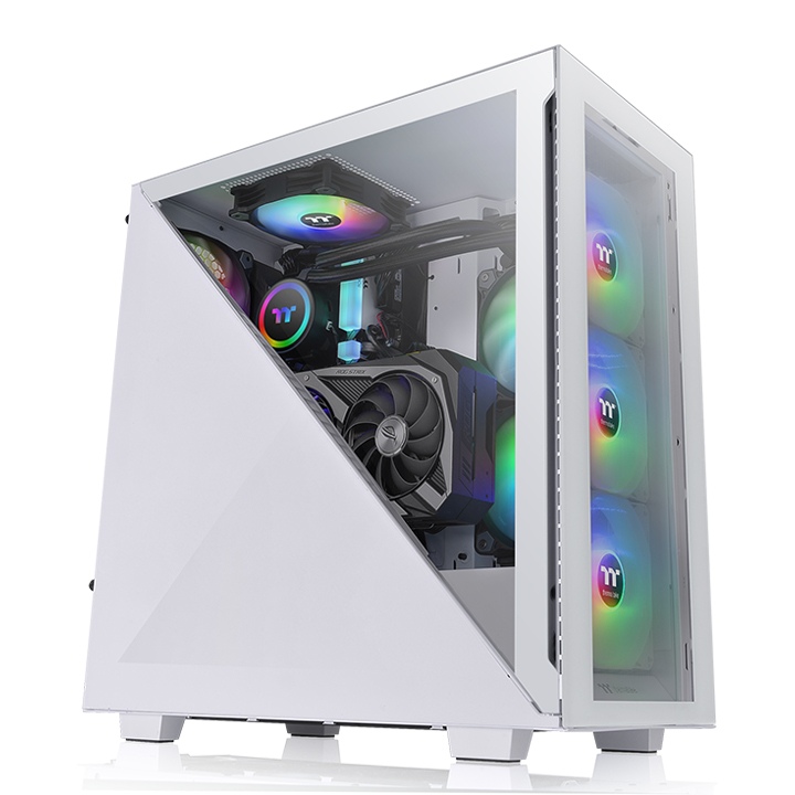 White RGB Gamer PC Case, ATX/mATX/ITX Compatible, Medium Tower PC Gaming  Empty