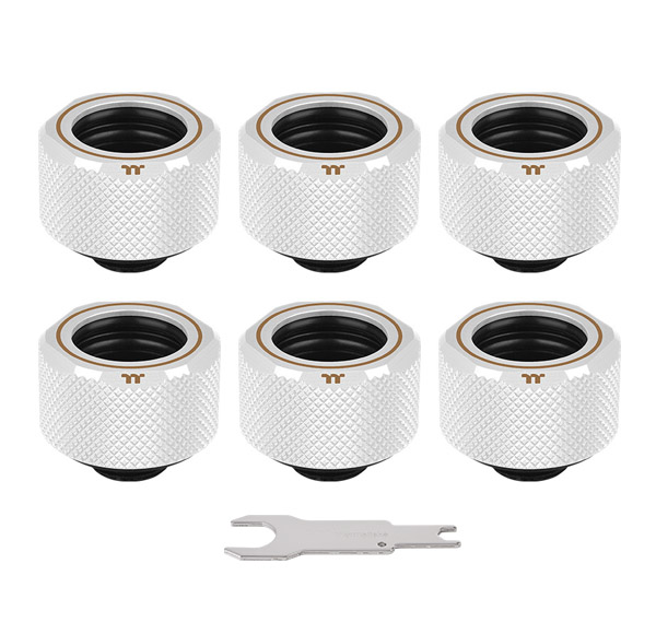 Pacific C-PRO G1/4 PETG Tube 16mm OD Compression – White (6-Pack 